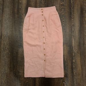 Country Shop vintage button up skirt, blush pink - Size 4